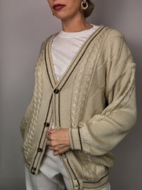 Polline cream-white button cardigan