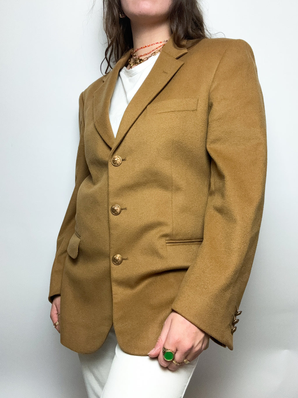 Veste blazer vintage brun clair M/L