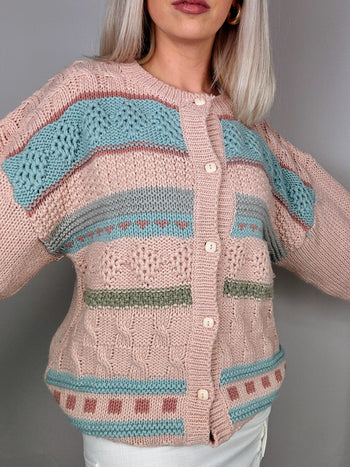 Cardigan vintage rose