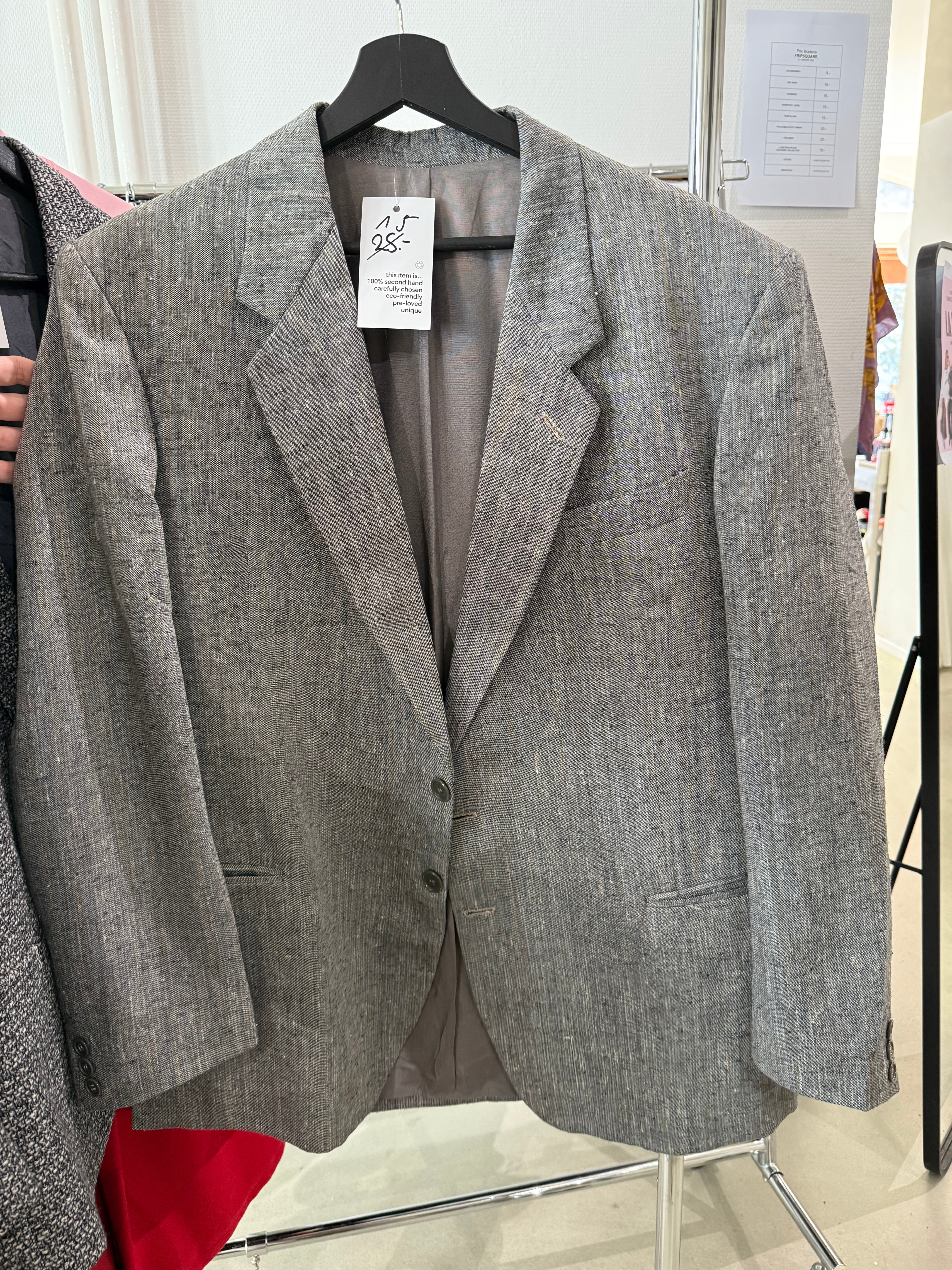 Blazer vintage gris clair chiné M