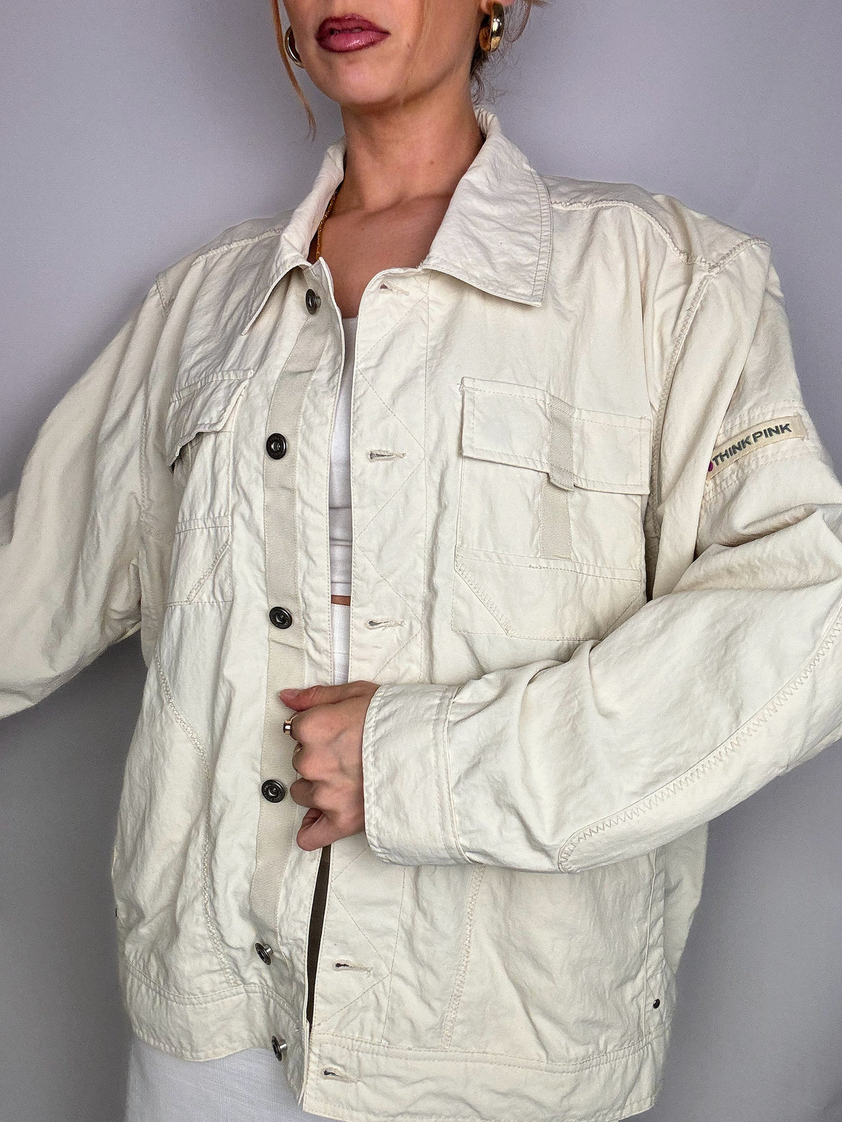 Vintage cremefarbene Jacke