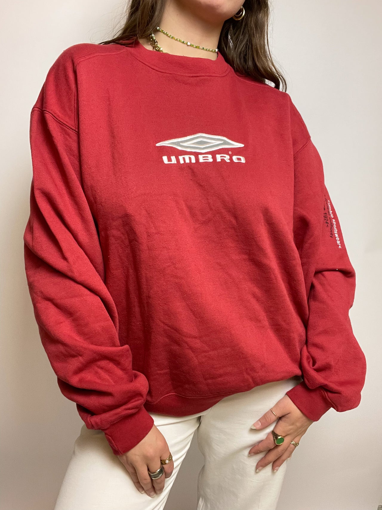 Pull rouge Umbro vintage XL