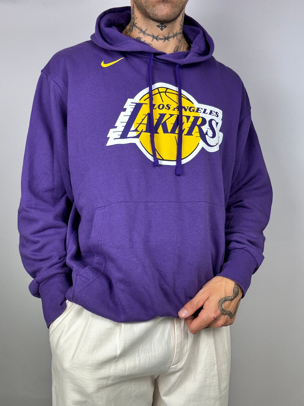 Pull à capuche Lakers violet et jaune