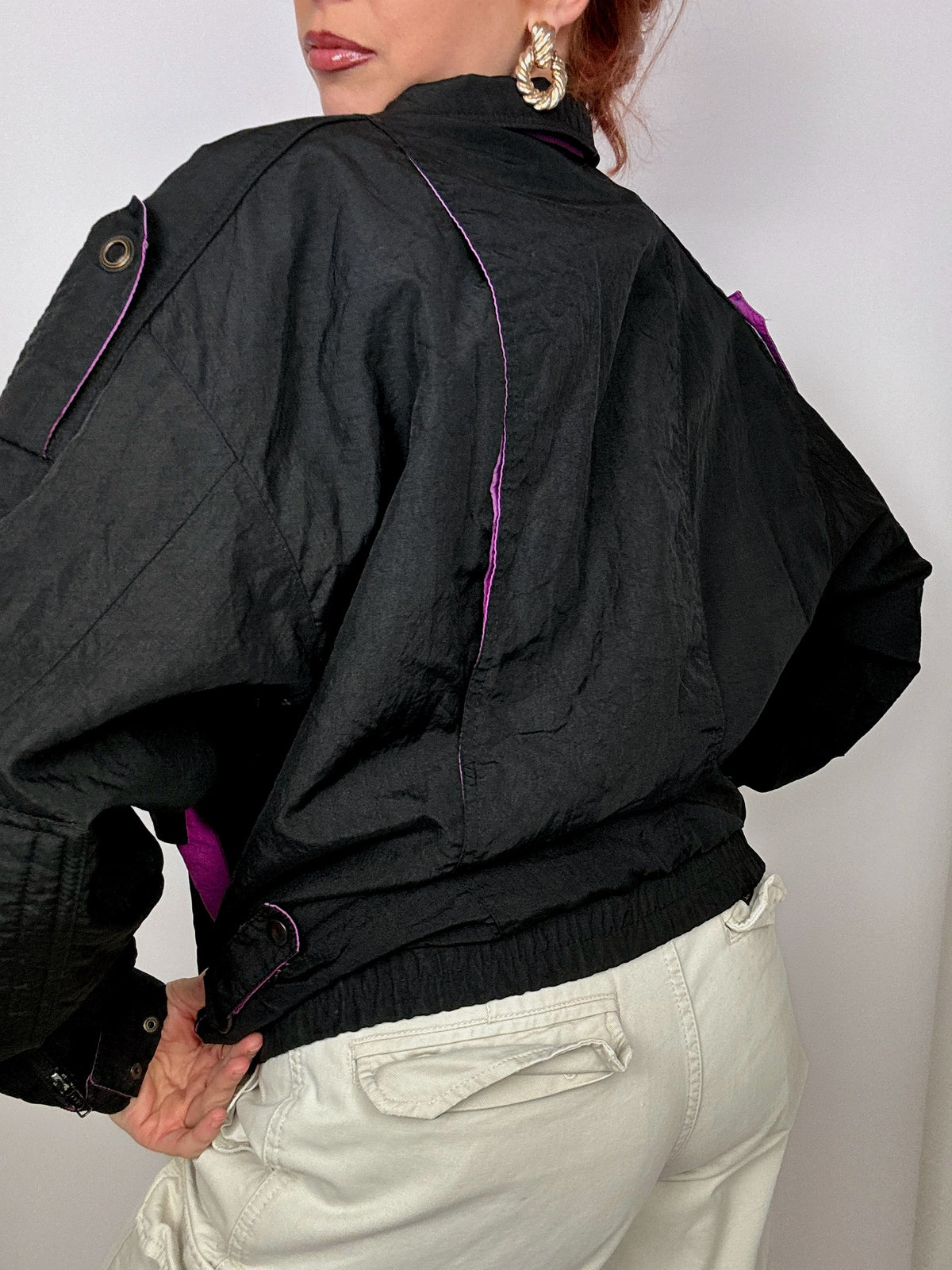 BMW Nylon Jacket Black/Purple Vintage L