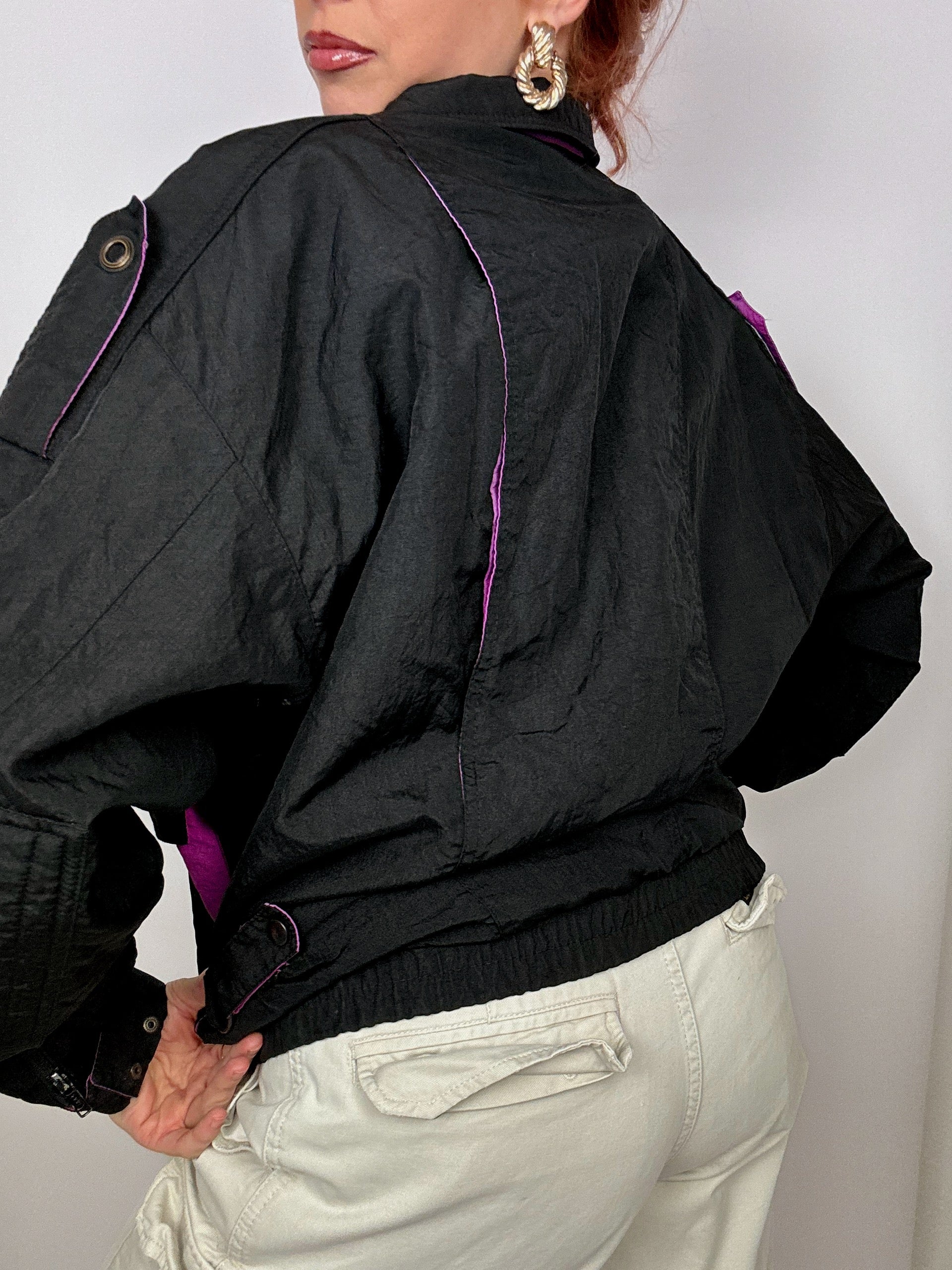 BMW Nylon Jacket Black/Purple Vintage L
