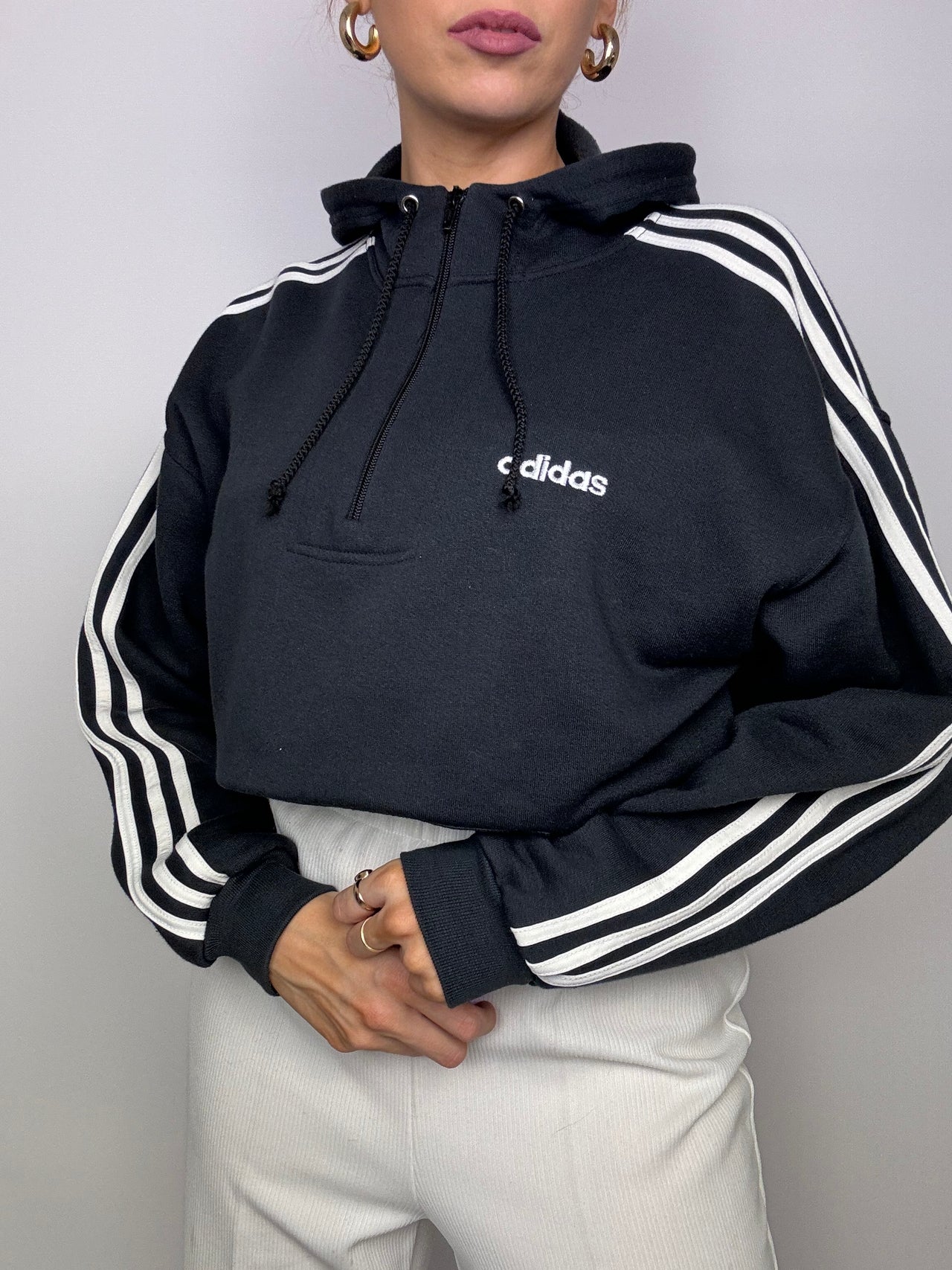 Pull vintage américain noir adidas