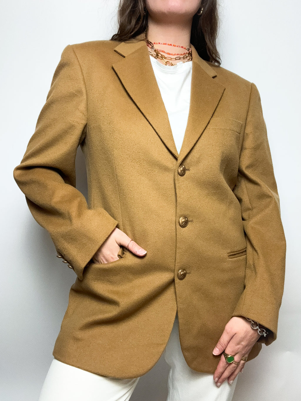 Veste blazer vintage brun clair M/L