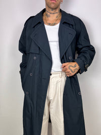Vintage navy blue lined trench coat