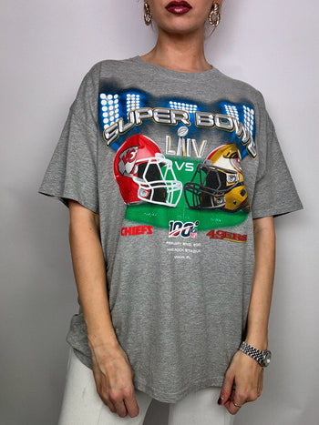 Vintage gray super bowl t-shirt