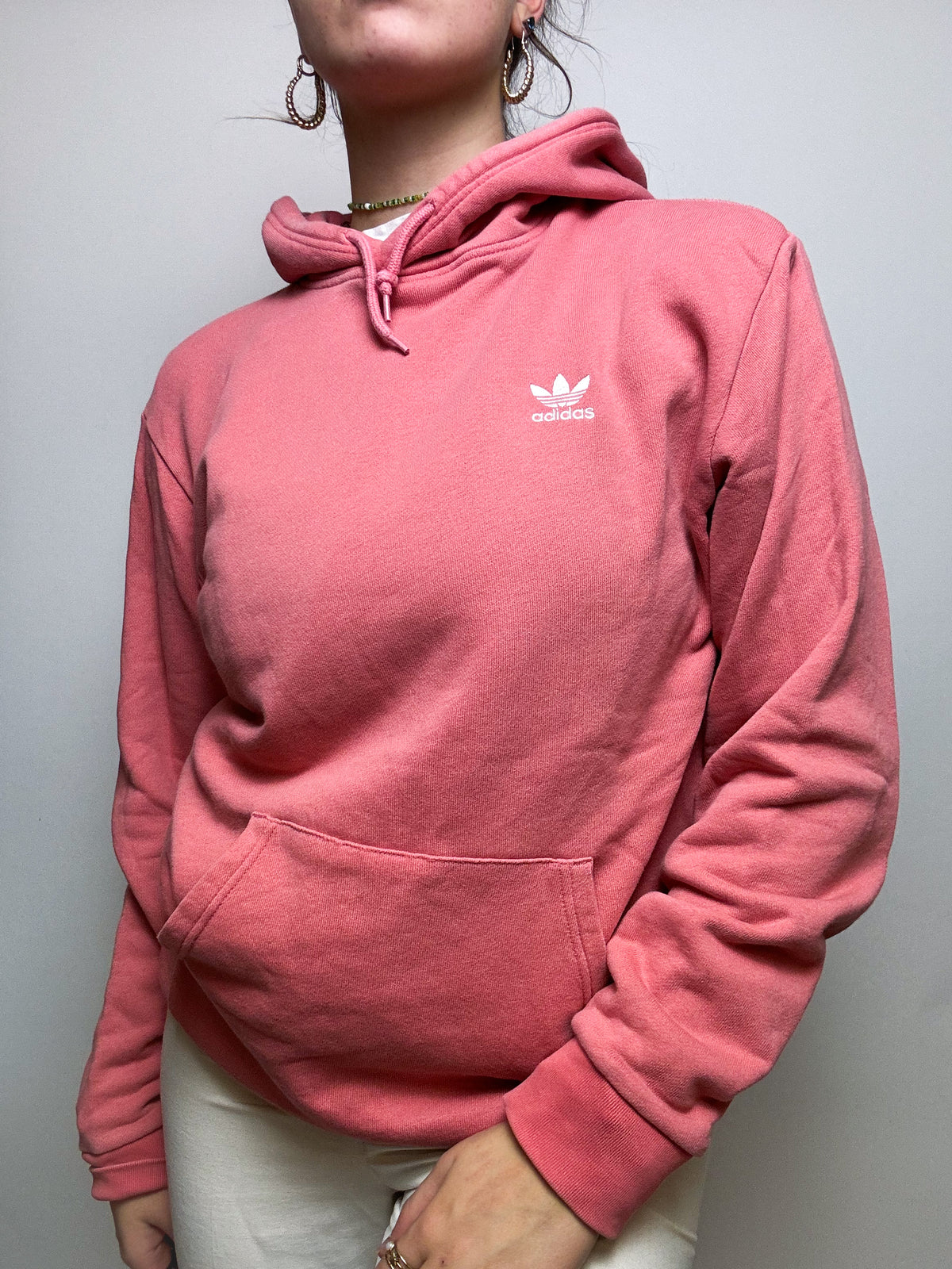 Pink Adidas vintage hoodie L 