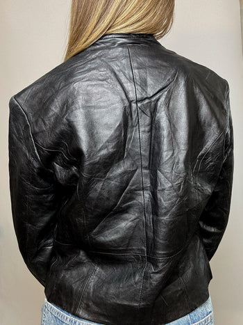 Veste en cuir courte vintage