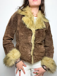 Brown shearling jacket M 