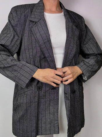 Blazer a carreaux gris vintage