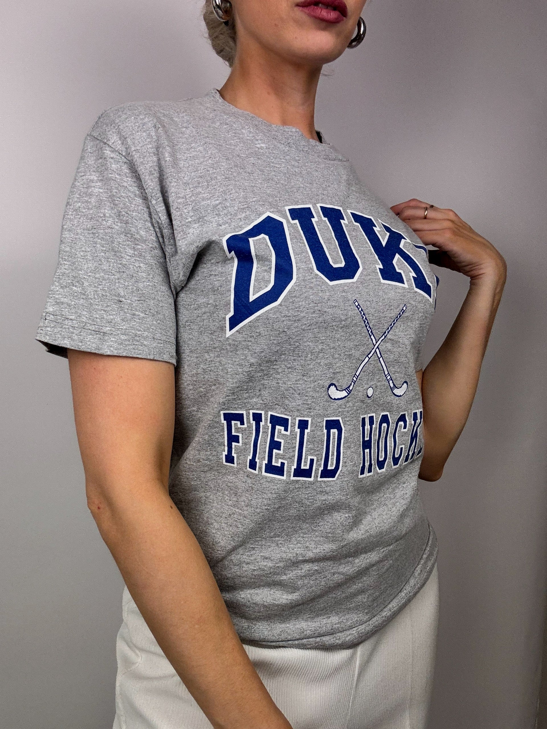 Gray college t-shirt