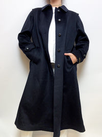 Vintage dunkelblauer Wollmantel M/L 