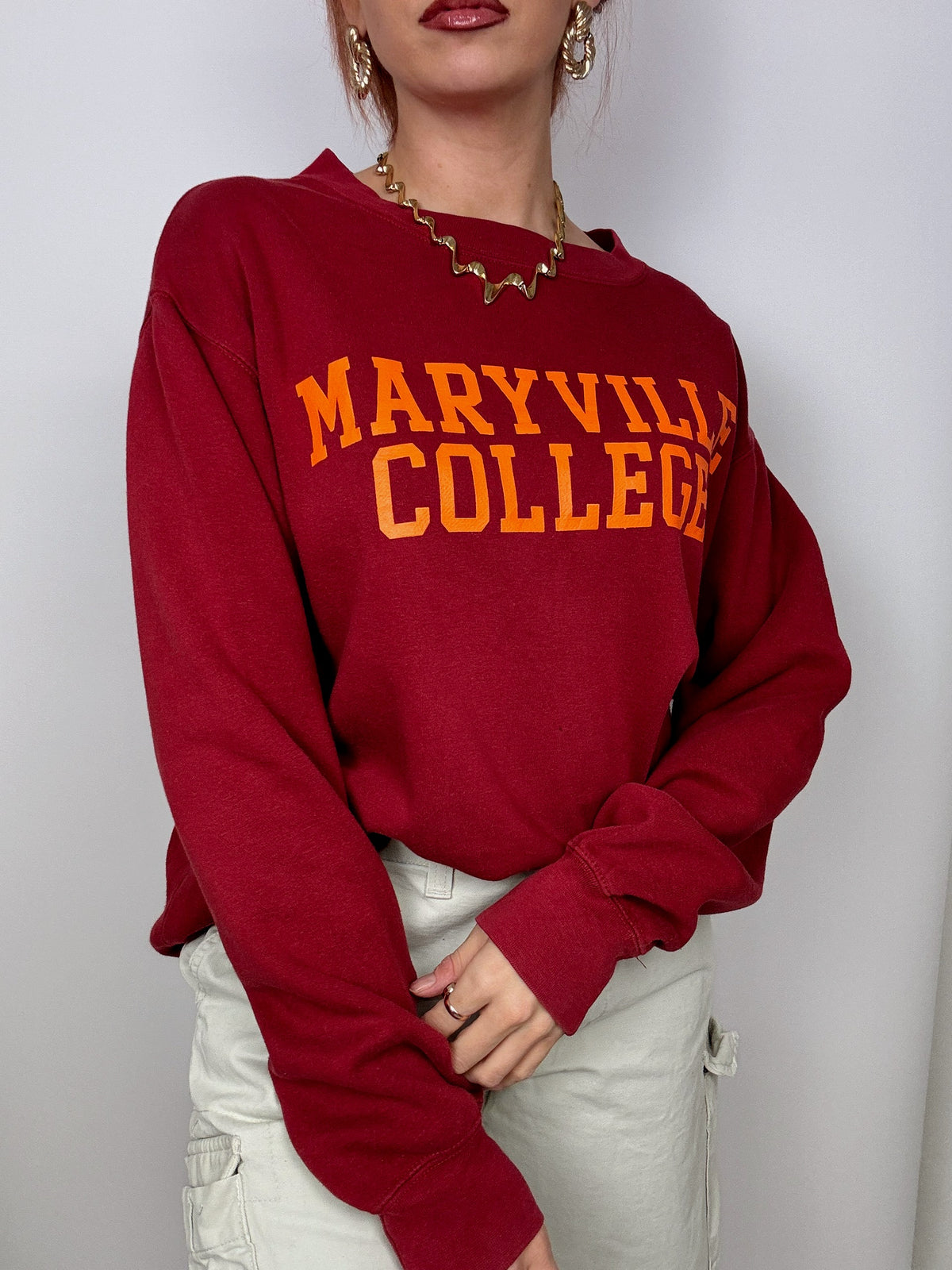 Vintage S campus red sweater