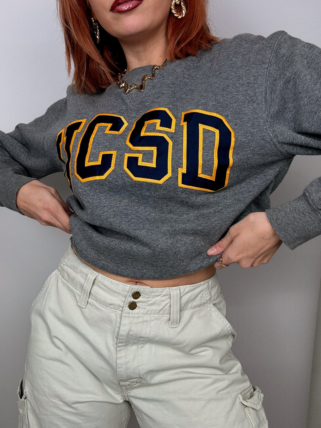 UCSD Vintage S Grey Sweater