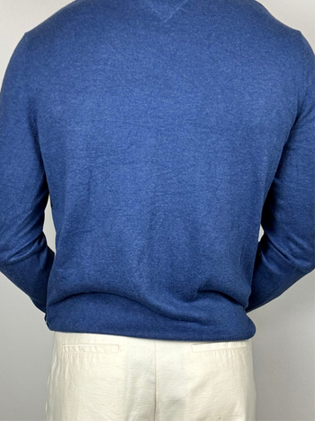 Pull jaquard bleu vintage