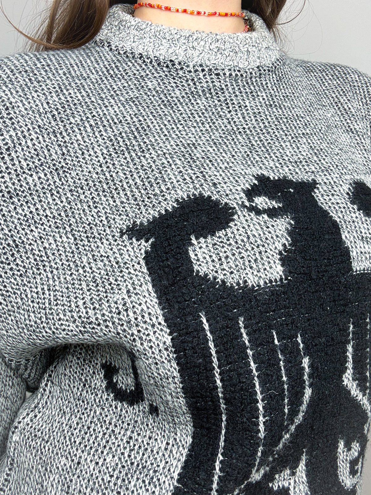 Vintage Grey/Black Wool Sweater M/L