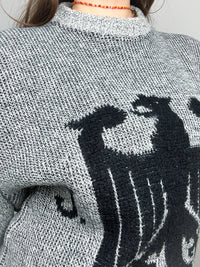 Vintage Grey/Black Wool Sweater M/L