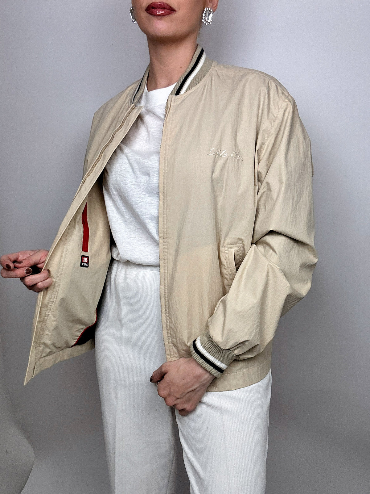 Vintage Beige American Bomber L