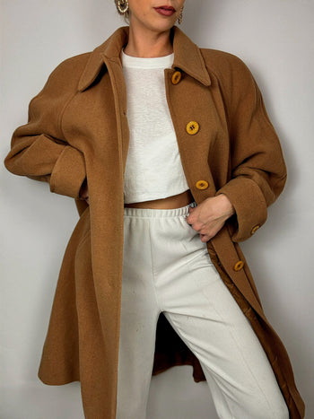 Manteau en laine camel vintage