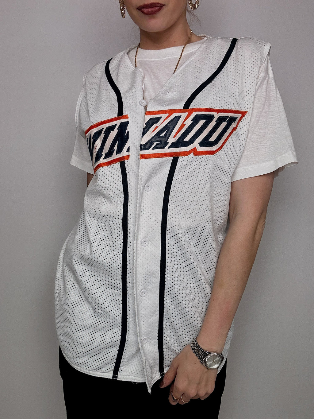Weißes amerikanisches Vintage-Trikot M