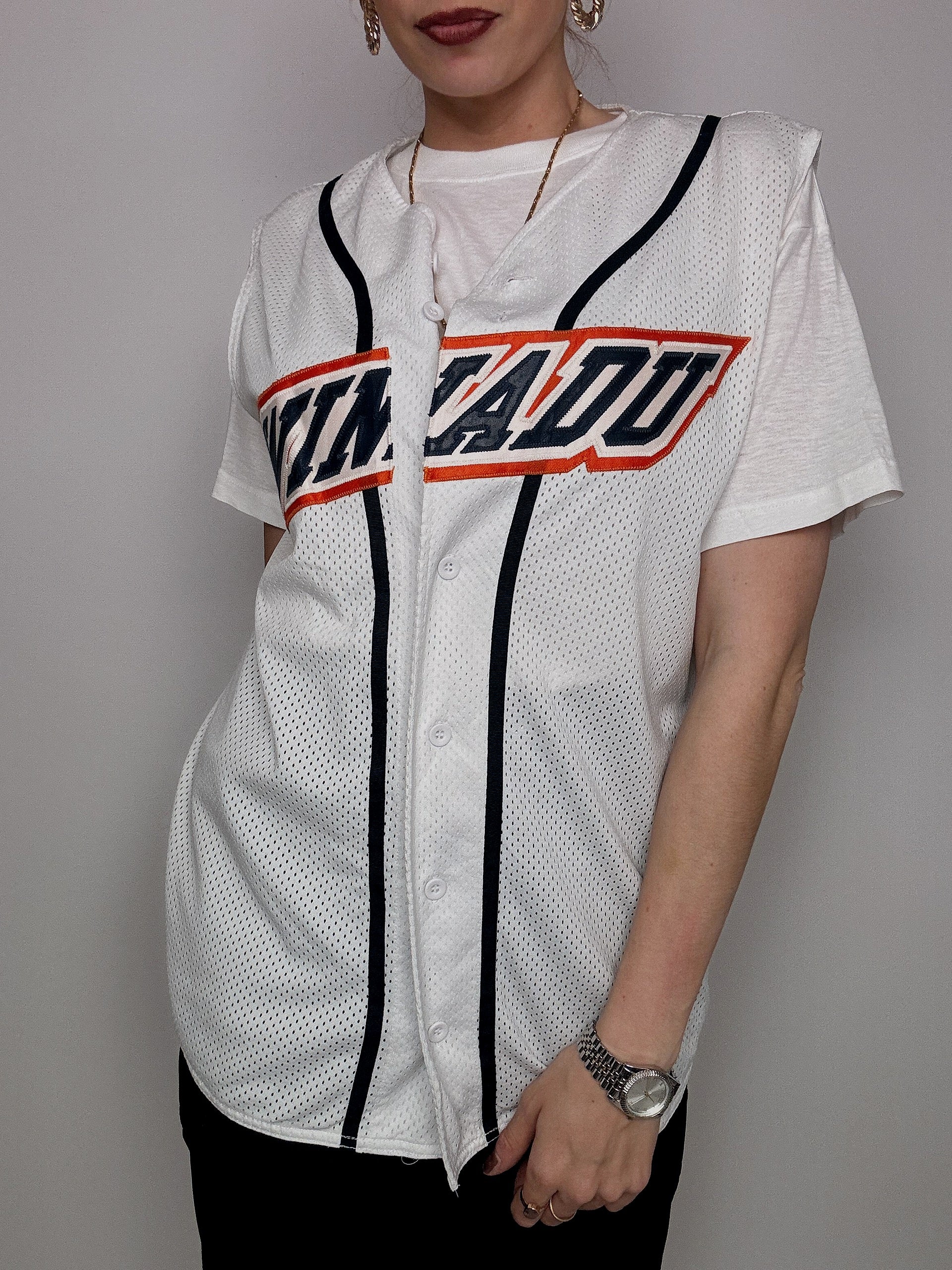 Weißes amerikanisches Vintage-Trikot M