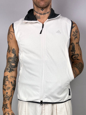 Gilet polaire Adidas blanc et gris