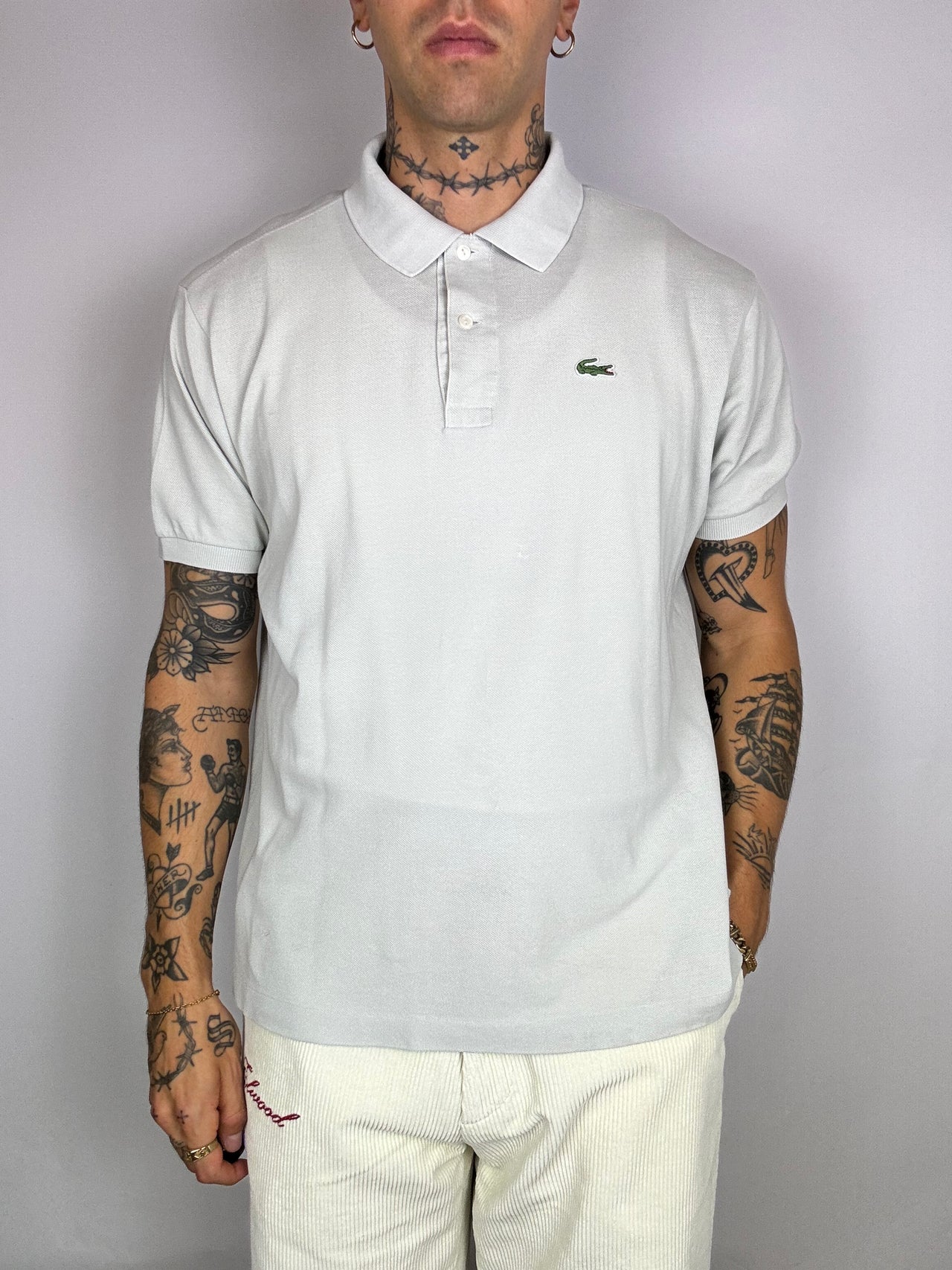 Polo Lacoste blanc L