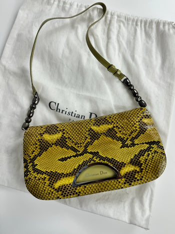 Sac Dior Malice Python Vert