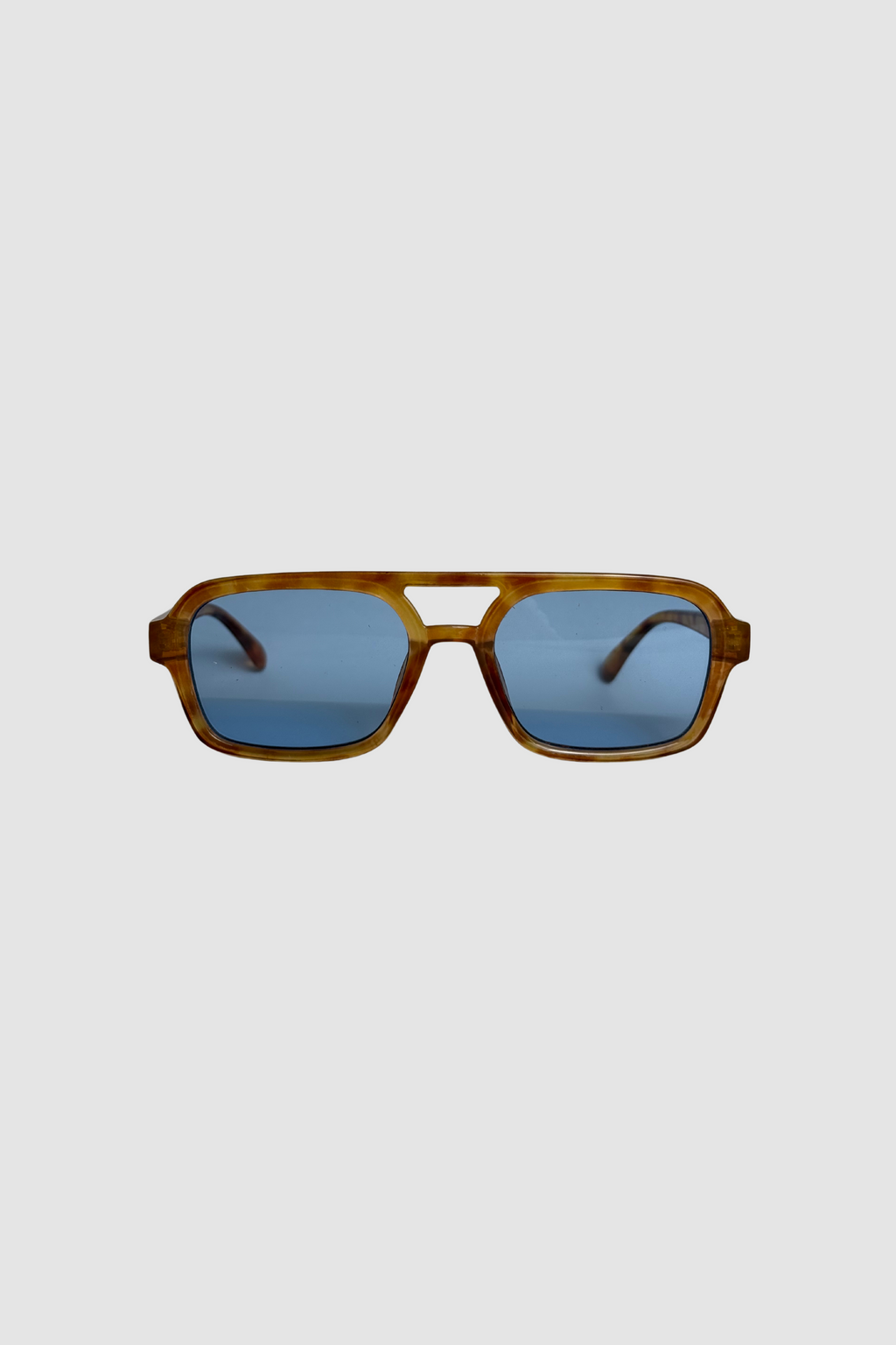 Blaue, recycelte, rechteckige Vintage-Brille mit blauen Gläsern 