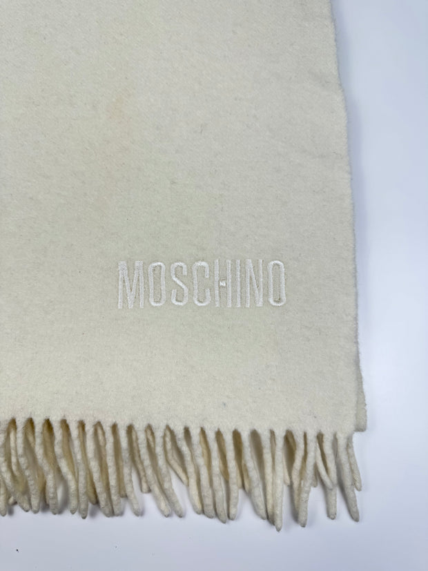Écharpe blanc crème Moschino vintage