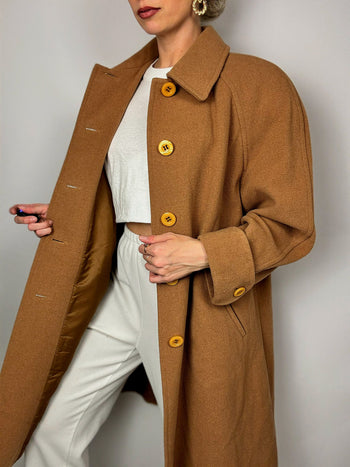 Manteau en laine camel vintage