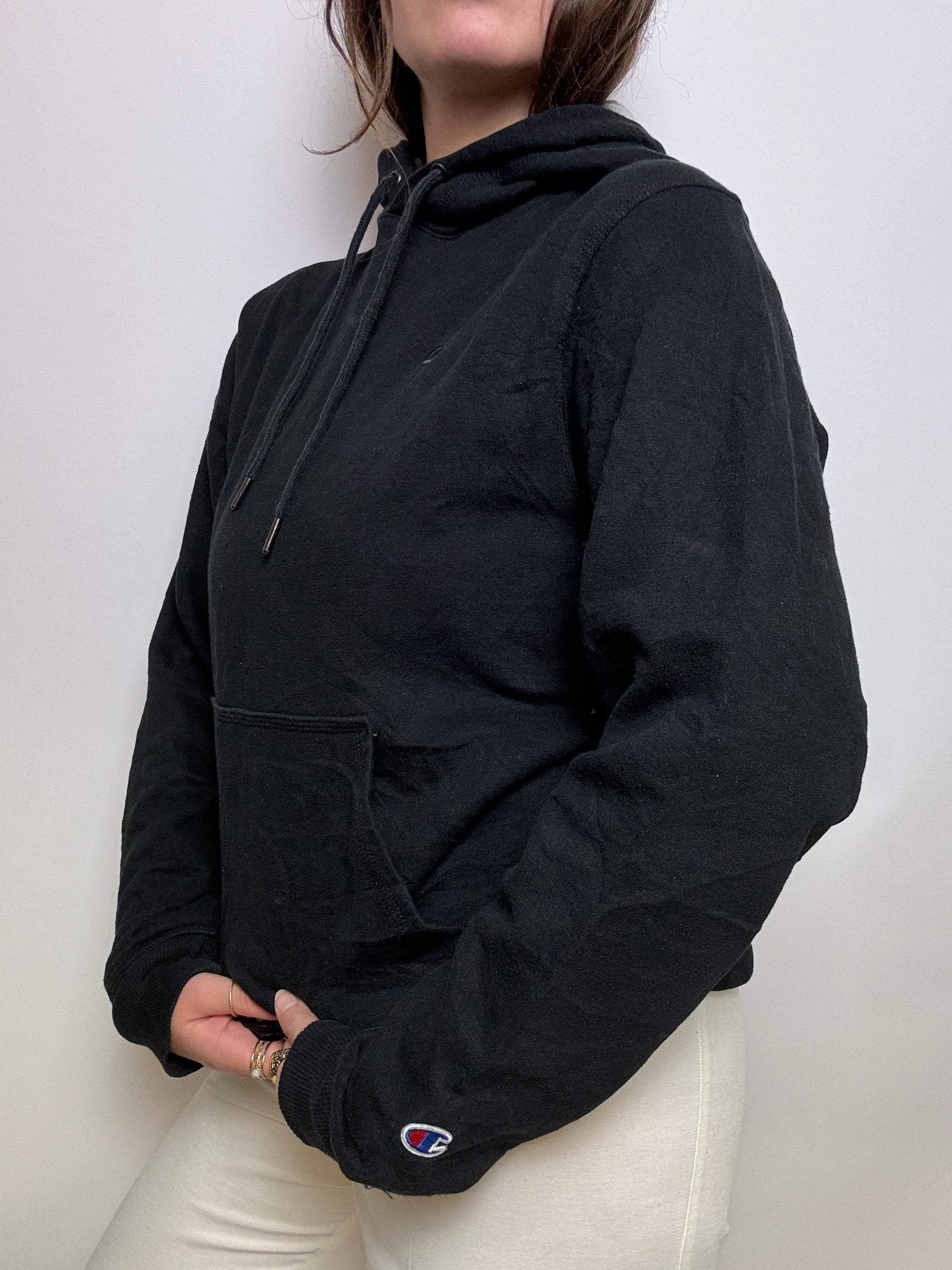 Black Champion Vintage Hooded Sweater S/M 