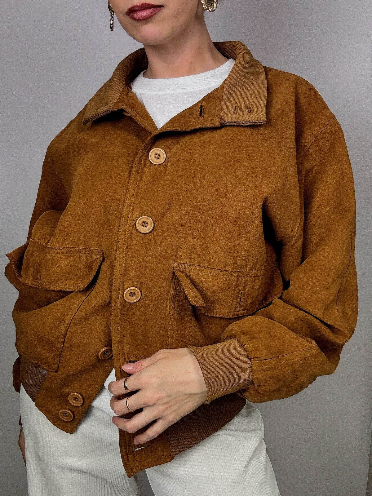 Vintage Kamel Wildlederjacke