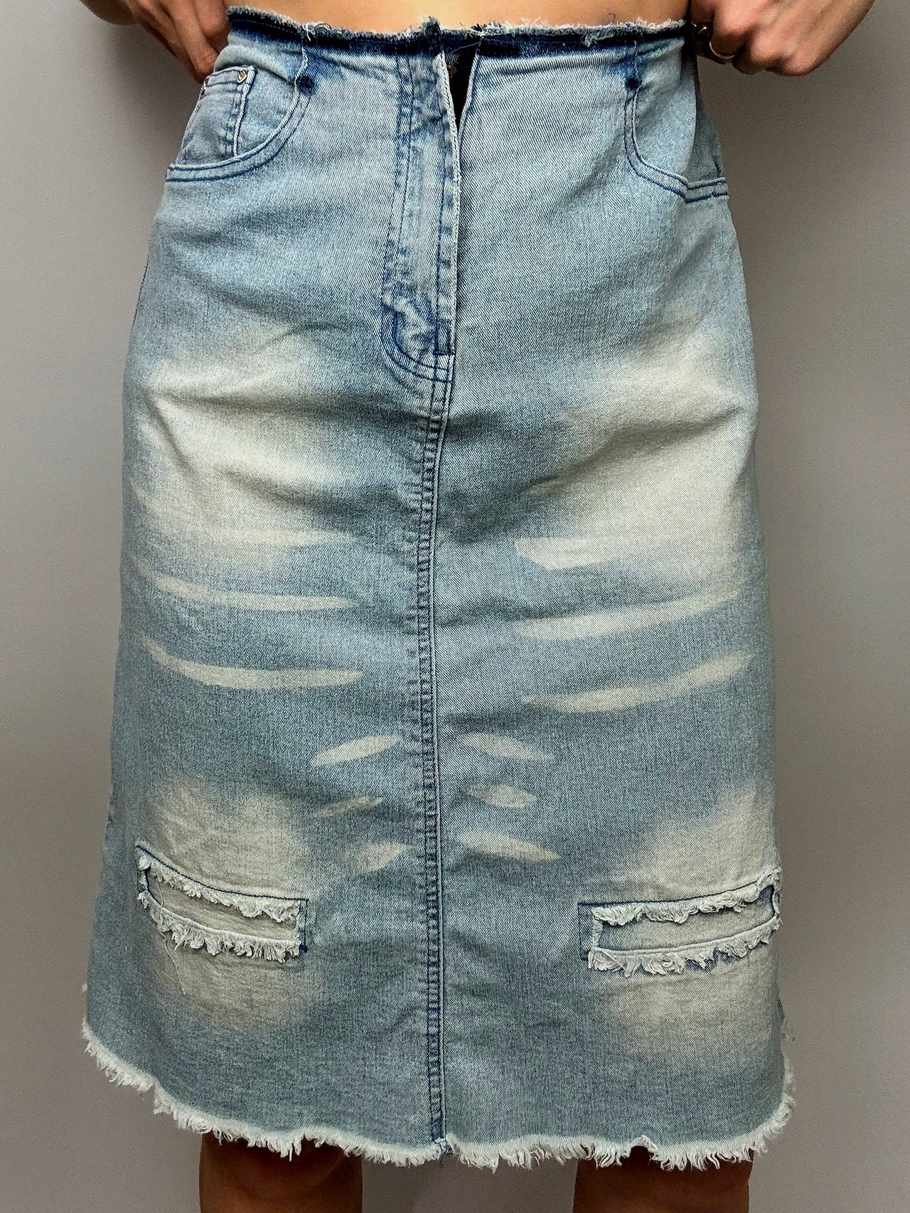 Midi-Vintage-Jeansrock