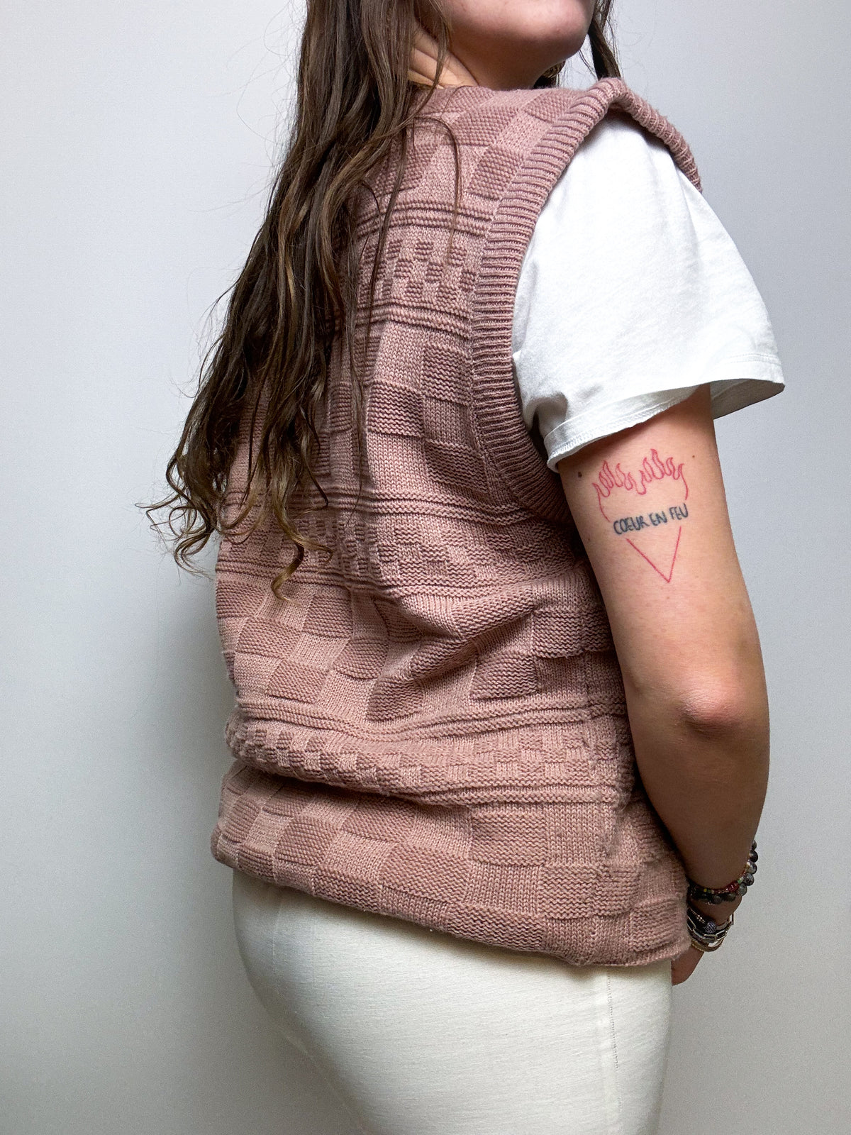 Gilet rose clair Vintage L