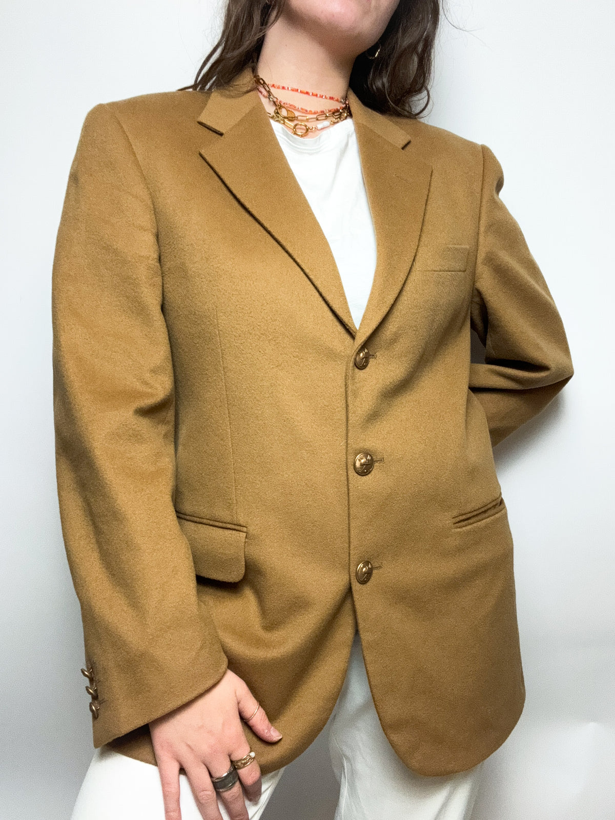 Veste blazer vintage brun clair M/L
