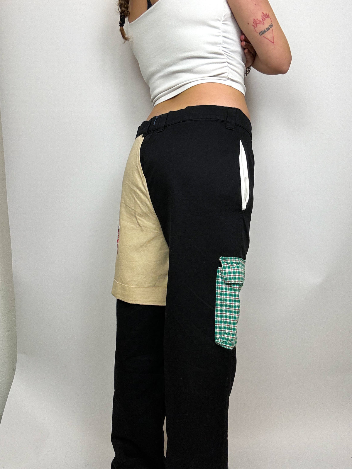 Pantalon large vintage patchwork L