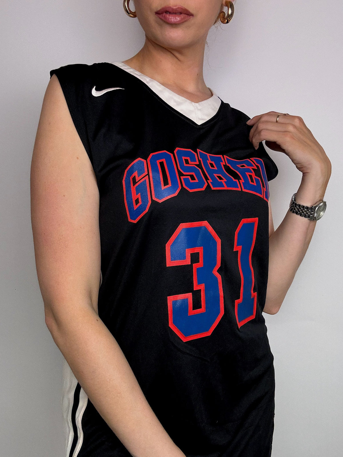 Schwarzes Nike-Basketballtrikot