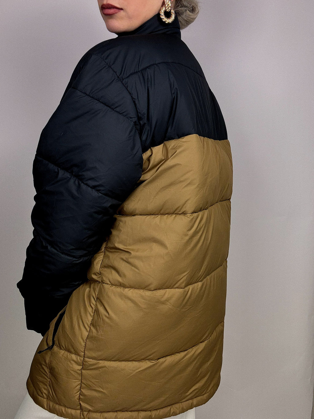 Columbia very dark blue and brown down jacket