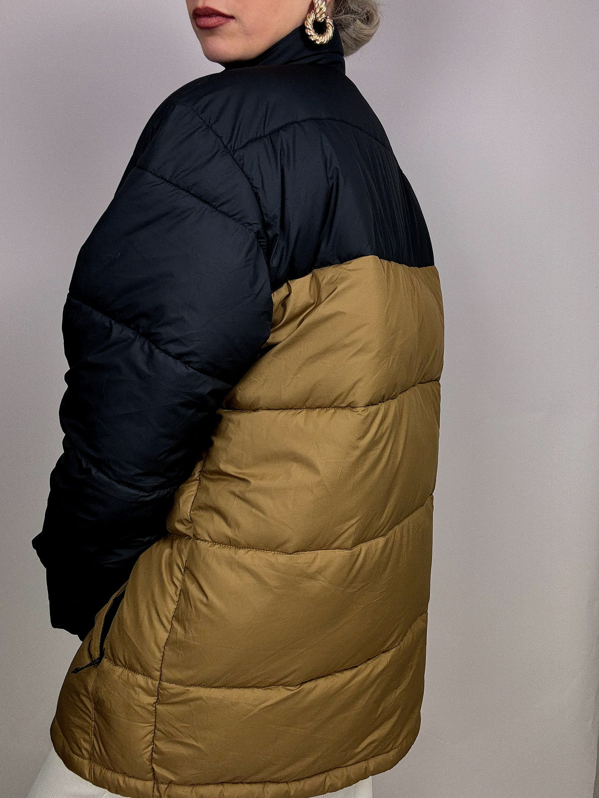 Columbia very dark blue and brown down jacket