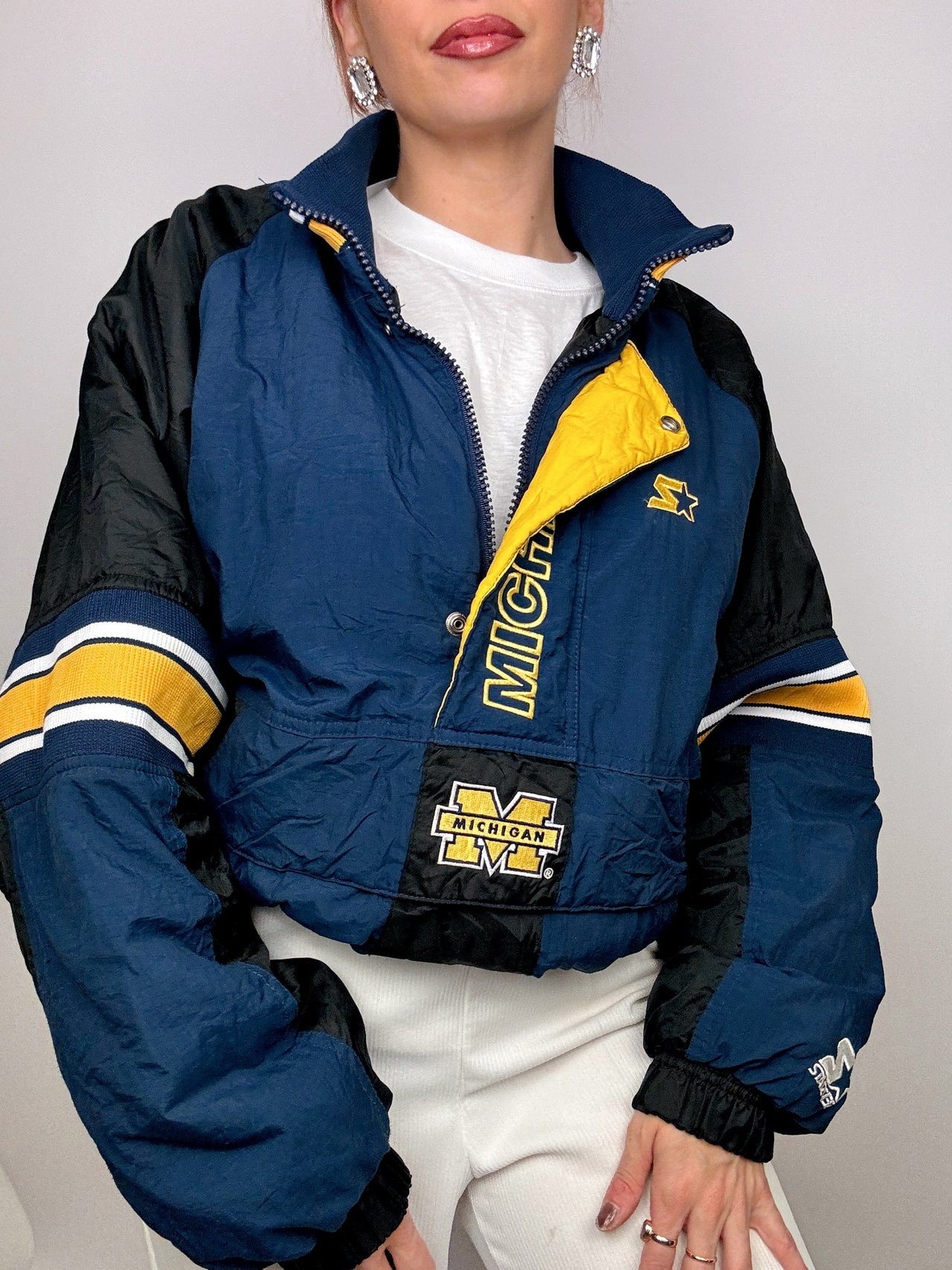 Veste Michigan vintage noir/ bleu L