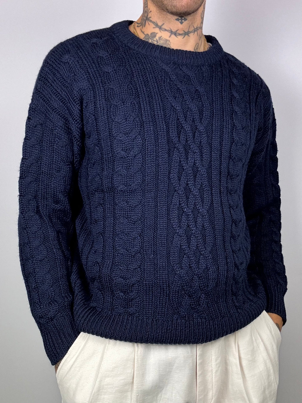 Woolovers Navy Blue Wool Sweater