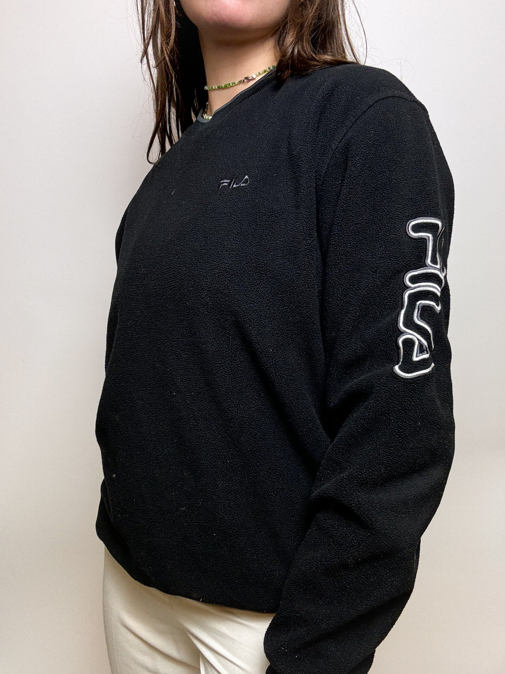 Fila vintage black fleece sweater M 