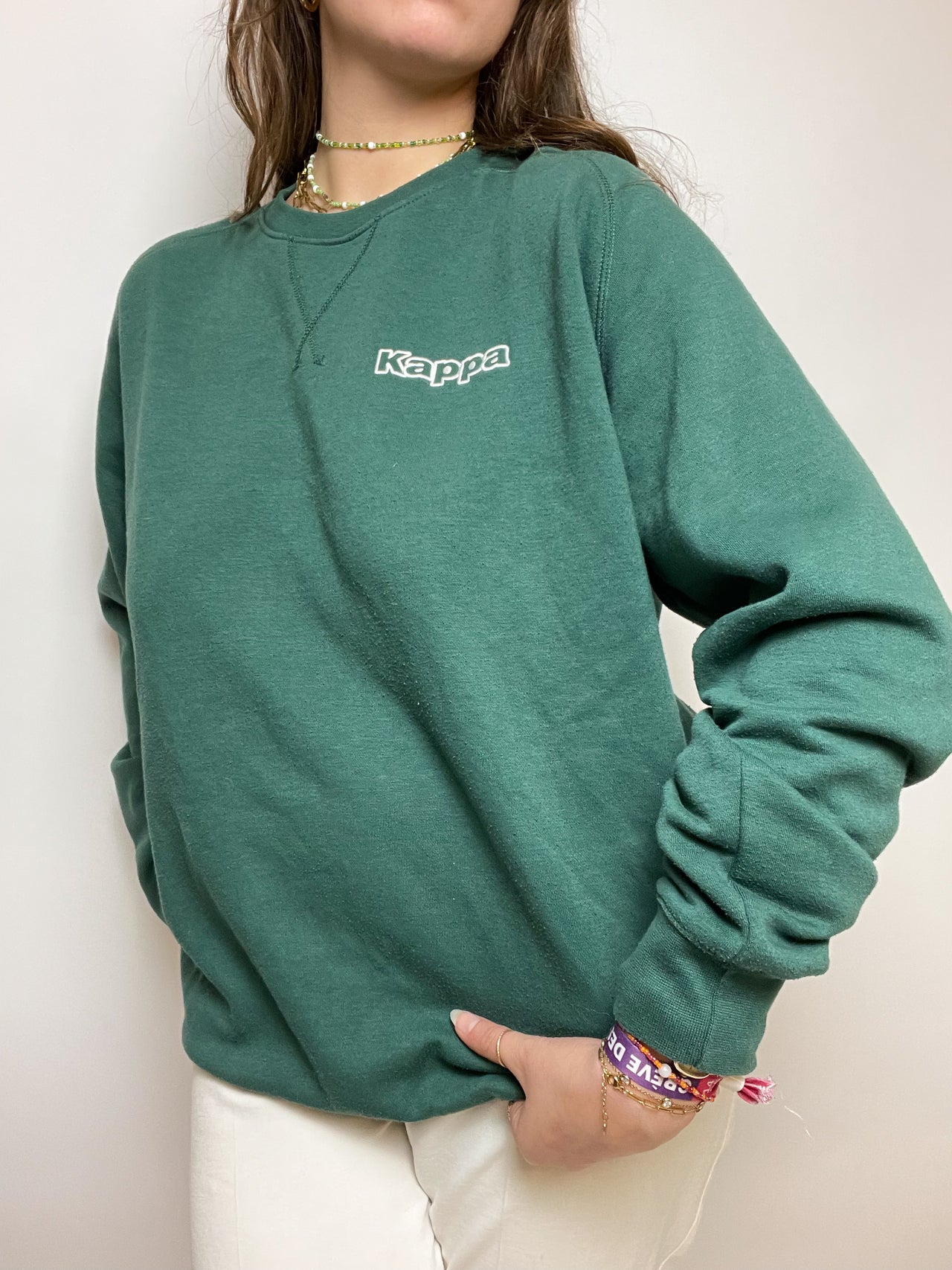 Vintage grüner Kappa Pullover L/XL 