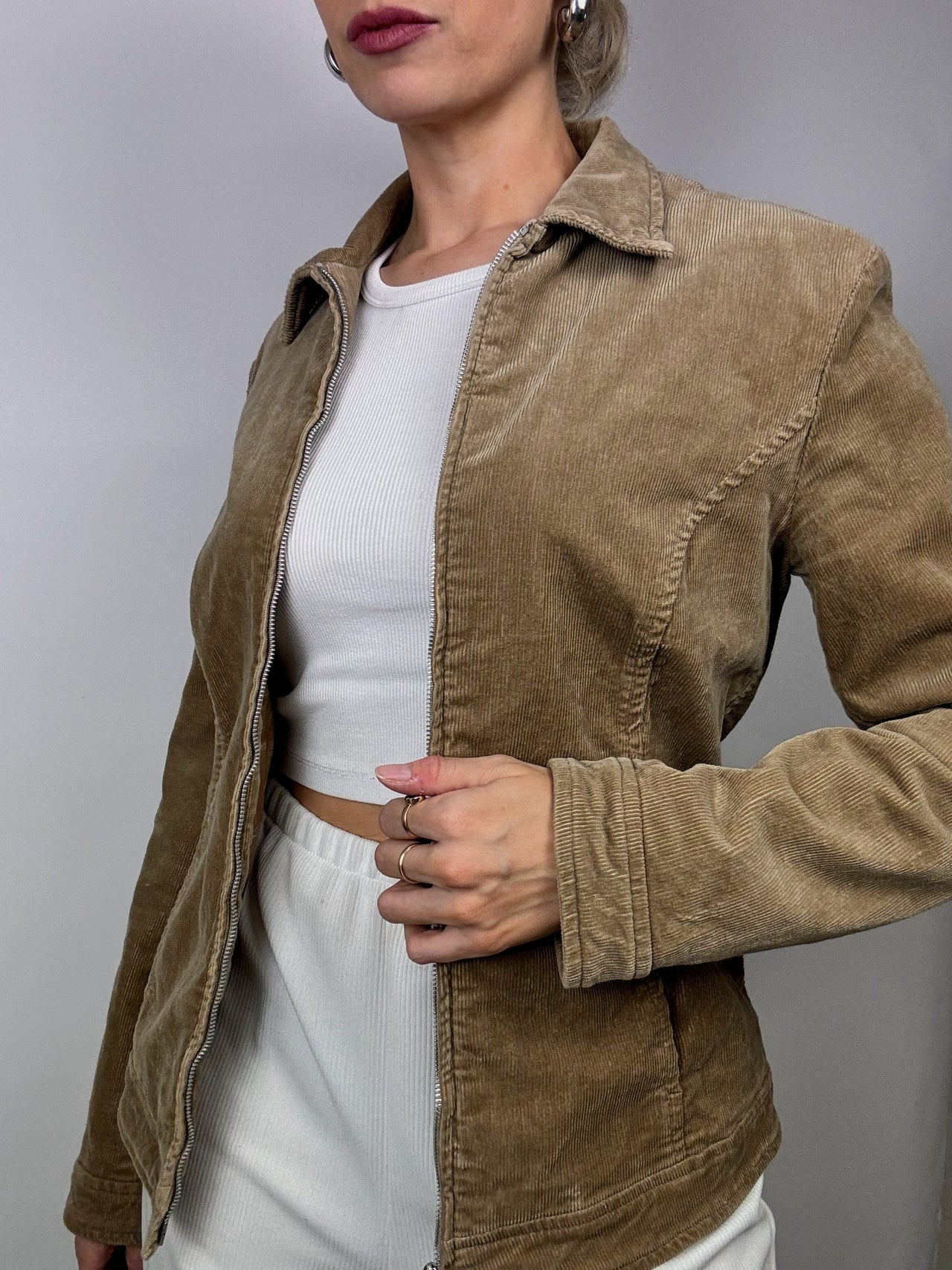 Veste en daim beige