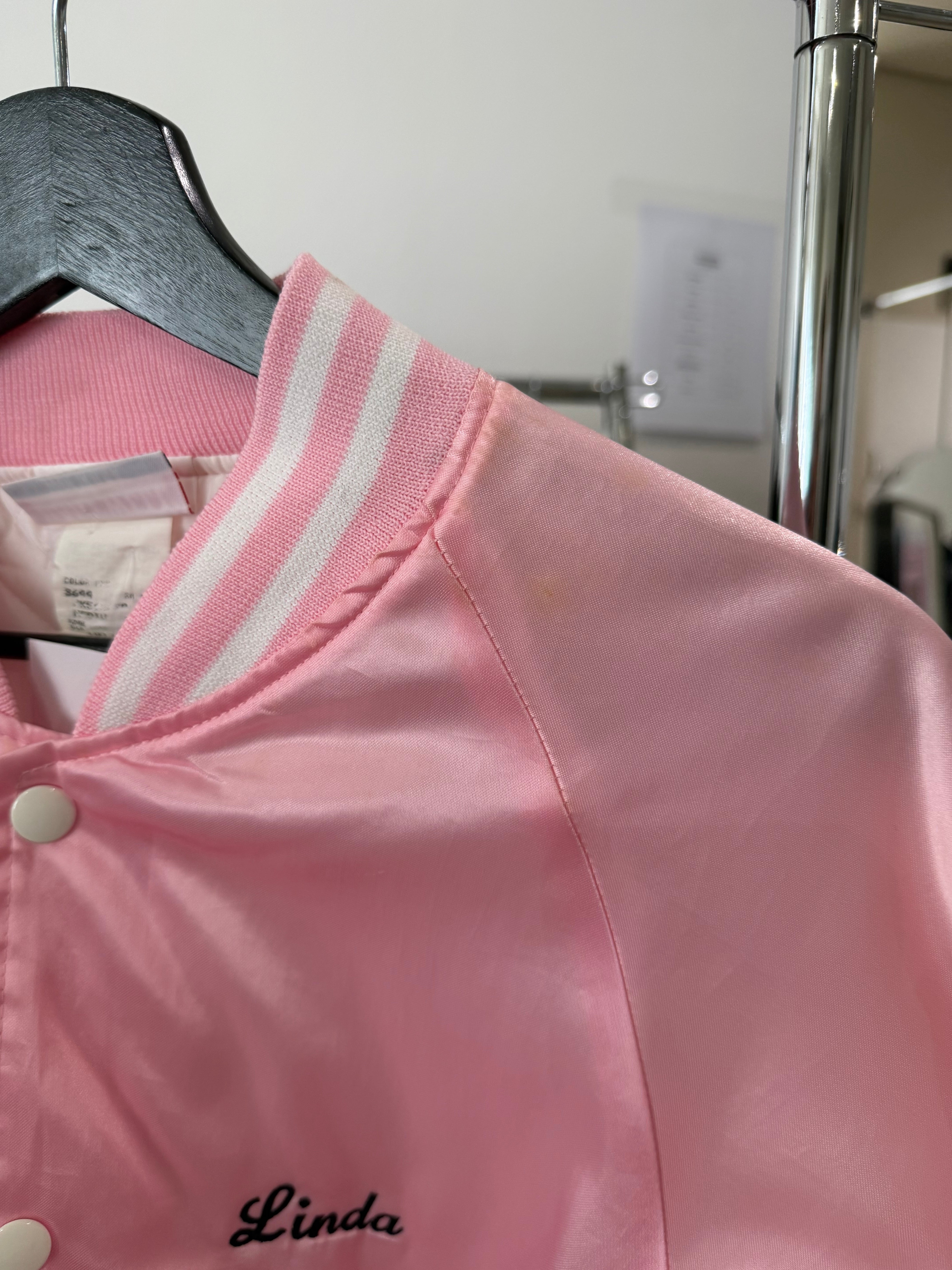 Veste bombers rosé satiné Linda M/L