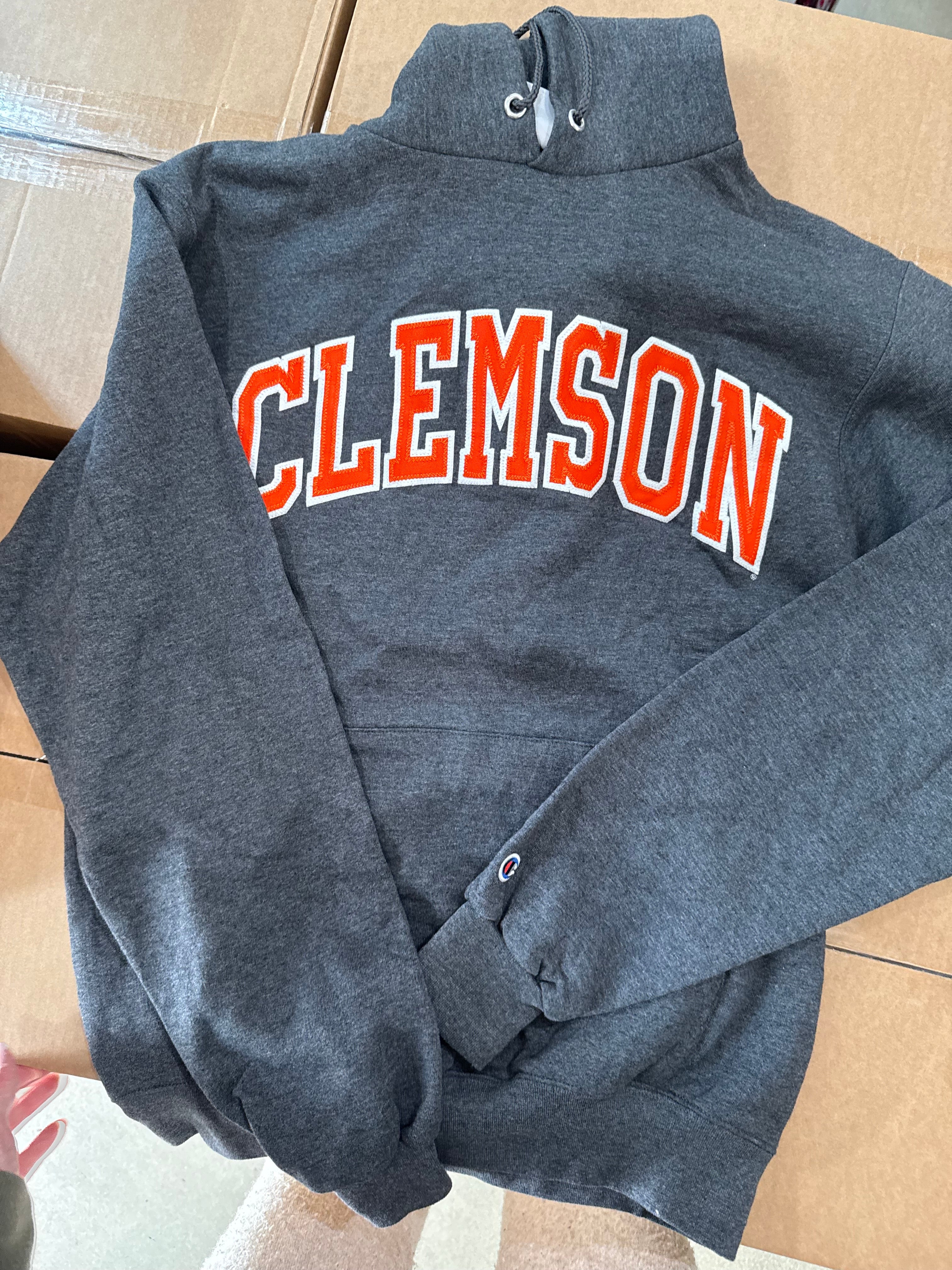 Sweat gris foncé et orange M